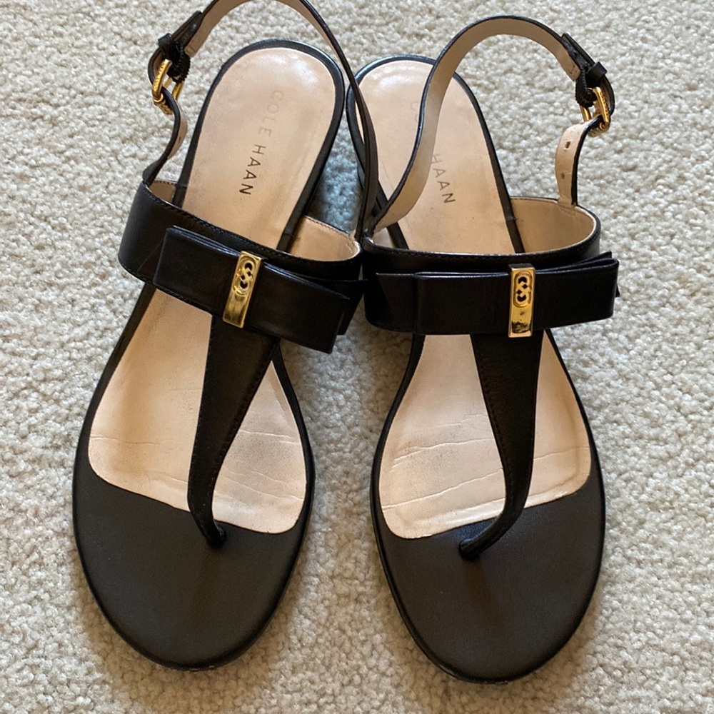 COLE HAAN - Elsie Hardware Black Sandal